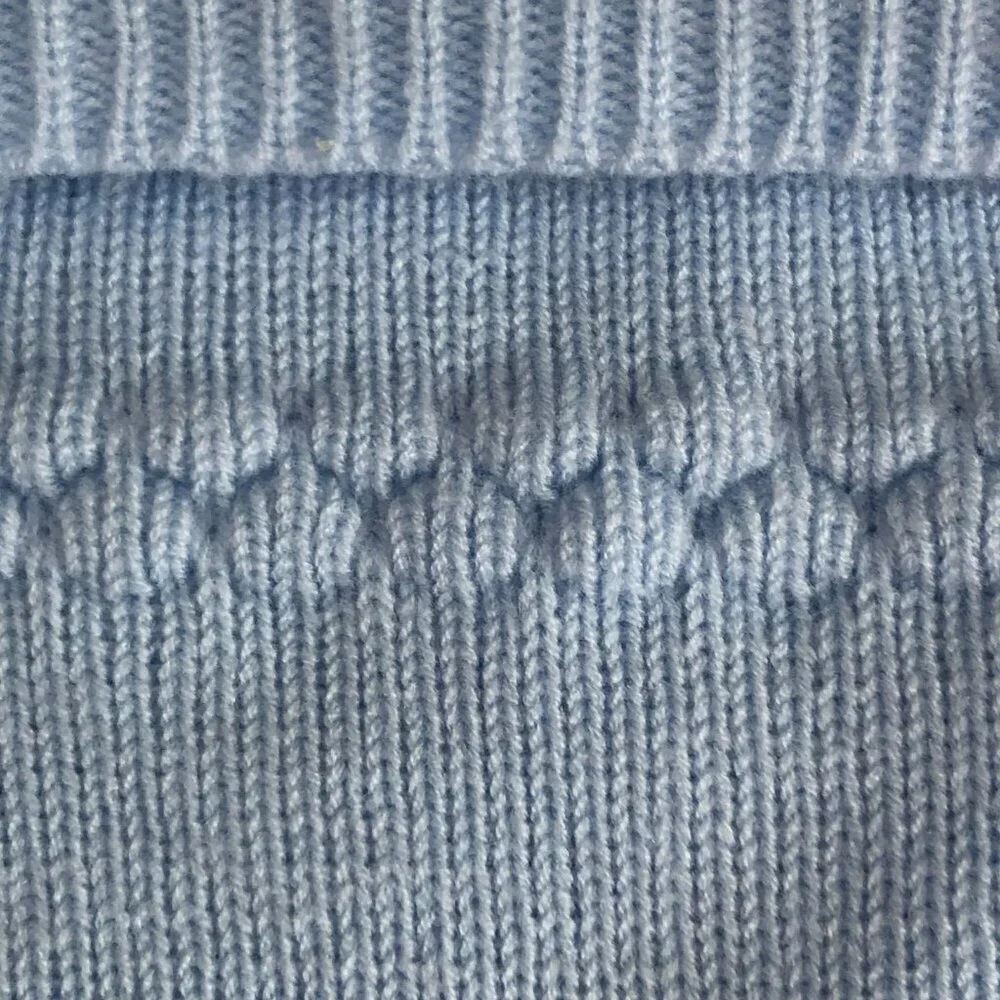 Vintage 60s Bubble Knit Sweater Set Boys 9  12M Blue White Top Bloomers Sock NEW